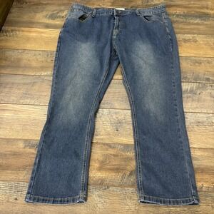 Smith & Mills Mens Straight Leg Stretch Denim Jeans Medium Wash 44x30 Western